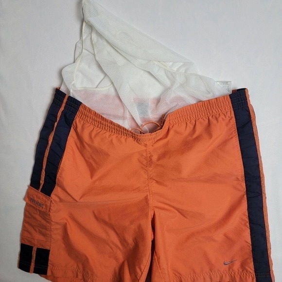 Nike Essential Men's 9" Swim Trunks Size Large Orange/Navy - Picture 8 of 10